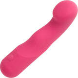 Liquid Silicone Pixies Curvy Rechargeable Waterproof Vibrator - Pink